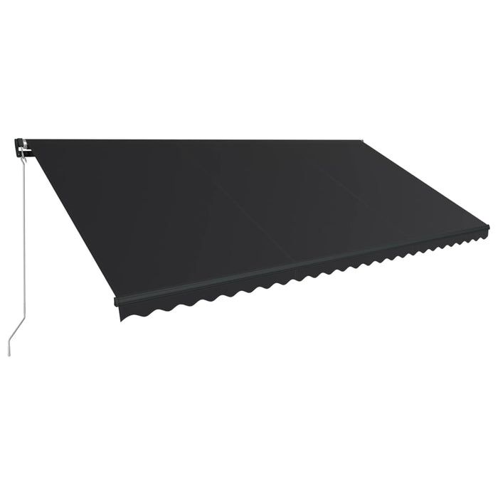 Manuell uttrekkbar markise med LED 600x300 cm antrasitt