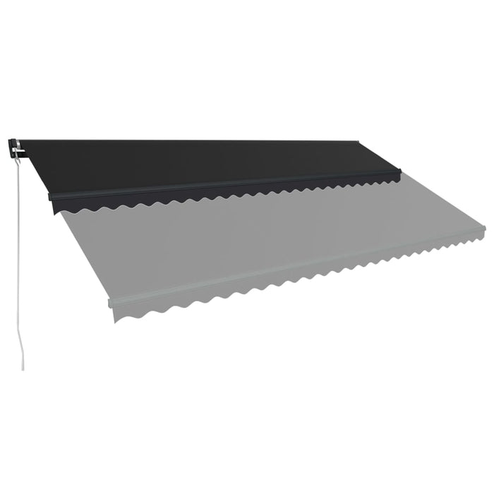 Manuell uttrekkbar markise med LED 600x300 cm antrasitt