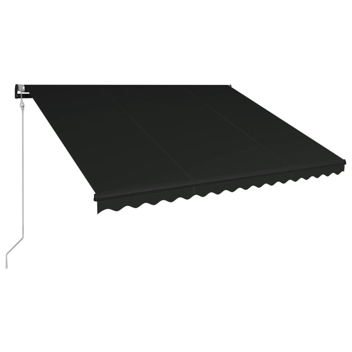 Uttrekkbar markise med vindsensor og LED 400x300 cm antrasitt