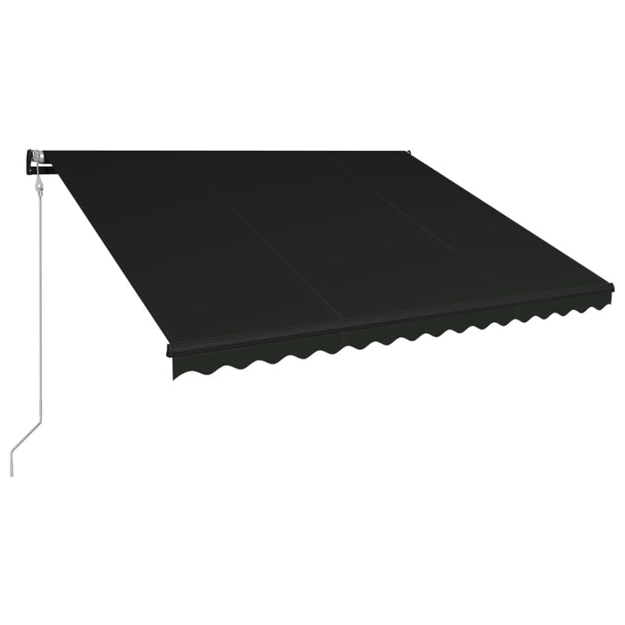 Uttrekkbar markise med vindsensor og LED 450x300 cm antrasitt