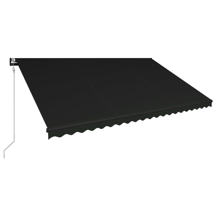 Uttrekkbar markise med vindsensor og LED 500x300 cm antrasitt