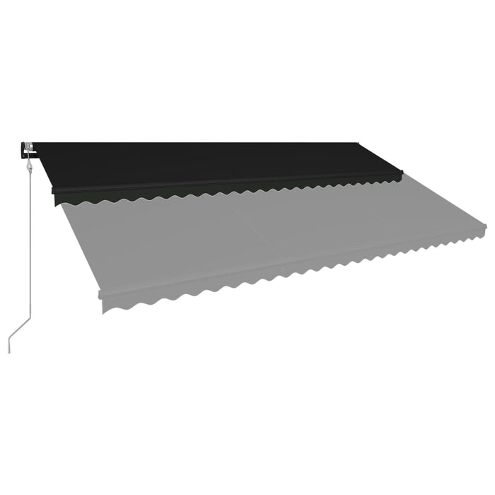 Uttrekkbar markise med vindsensor og LED 600x300 cm antrasitt