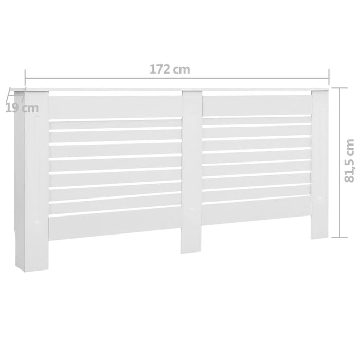 Radiatordeksler 2 stk hvit 172x19x81,5 cm MDF