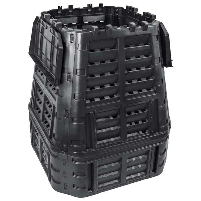 Kompostkasse til hage svart 93,3x93,3x113 cm 740 L