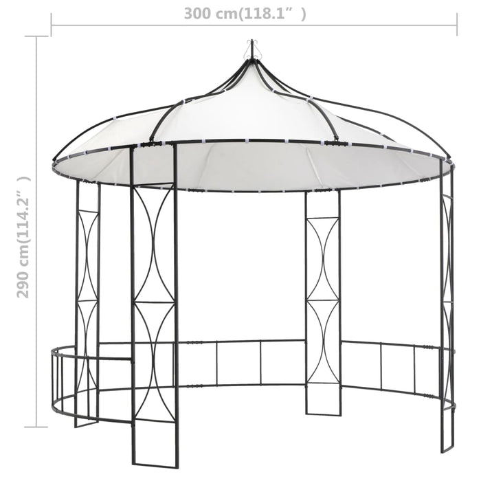 Paviljong 300x290 cm hvit rund