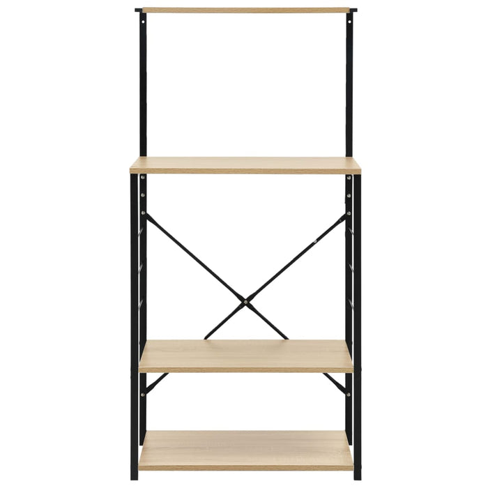 Hylle til mikrobølgeovn svart eik 60x39,6x123 cm konstruert tre