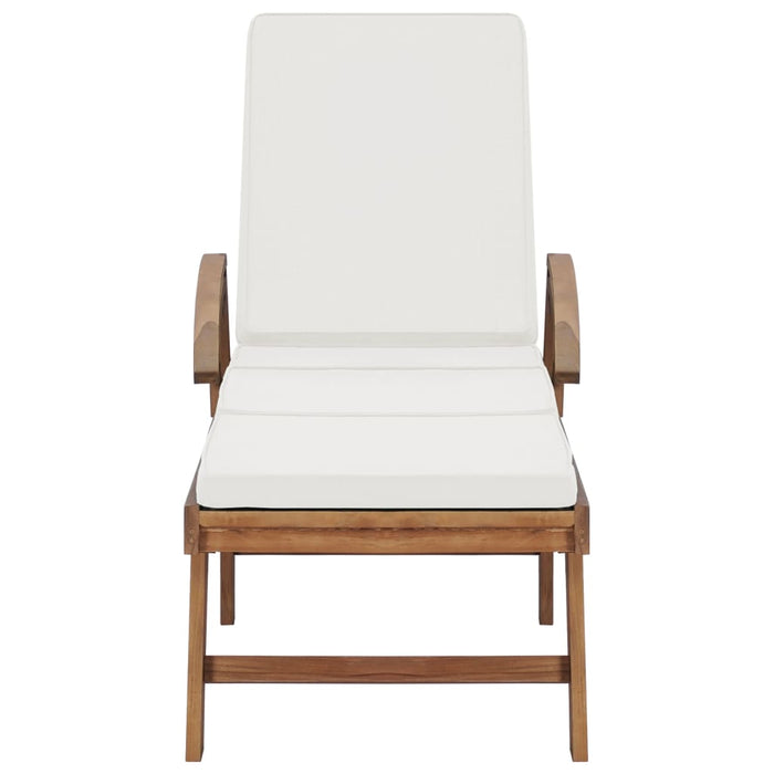 Solsenger med puter 2 stk heltre teak kremhvit