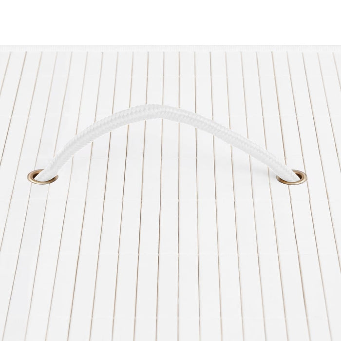 Skittentøyskurv med enkelt seksjon bambus hvit 72 L