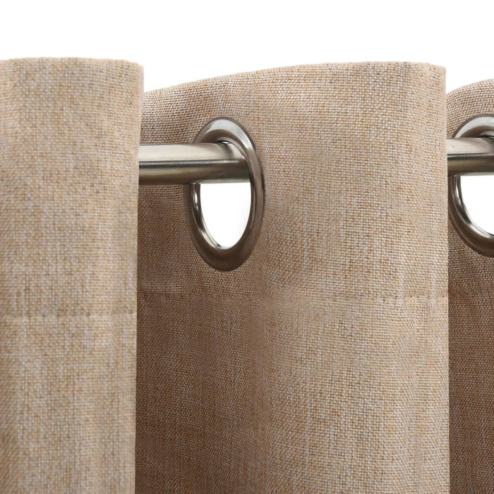 Lystette gardiner maljer og lin-design 2 stk beige 140x225 cm