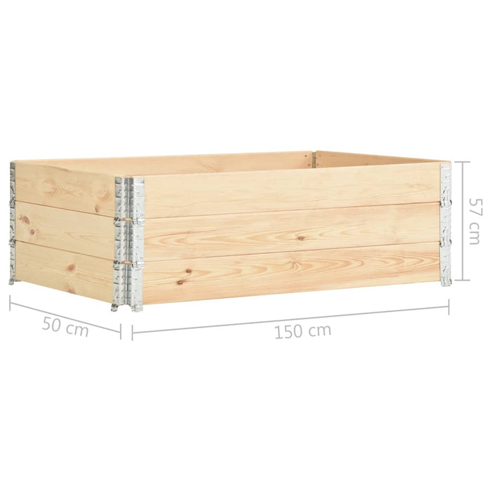 Høybed 3 stk 50x150 cm heltre furu