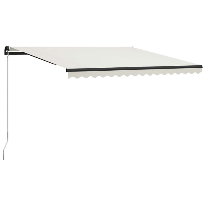 Manuell uttrekkbar markise med LED 400x300 cm kremhvit