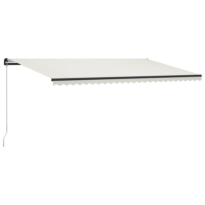 Manuell uttrekkbar markise med LED 600x300 cm kremhvit