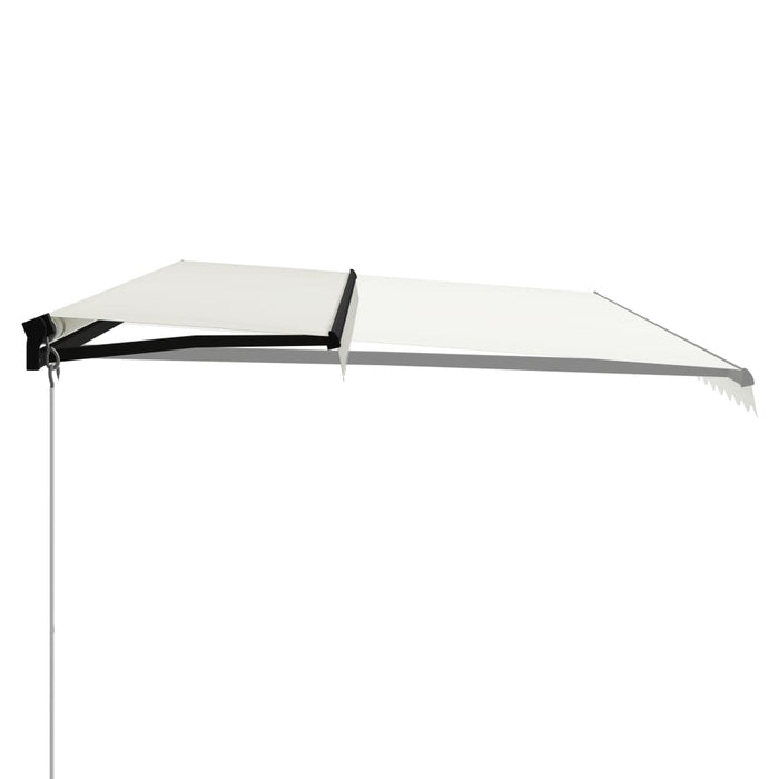 Manuell uttrekkbar markise med LED 600x300 cm kremhvit