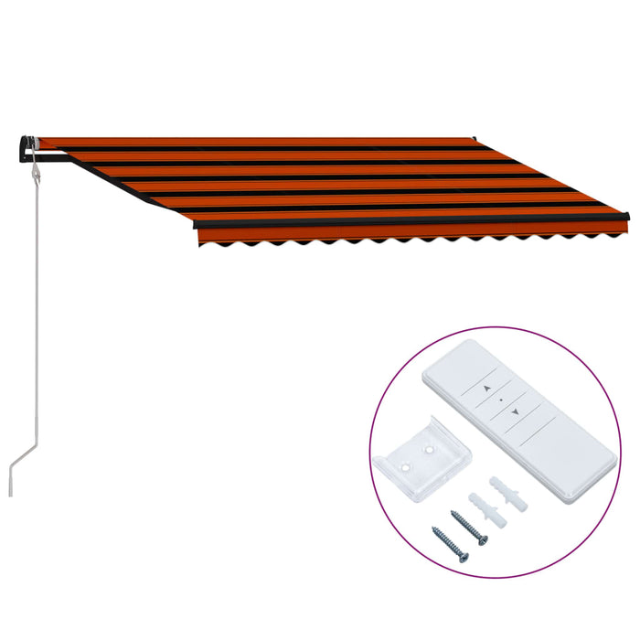 Automatisk uttrekkbar markise 400x300 cm oransje og brun