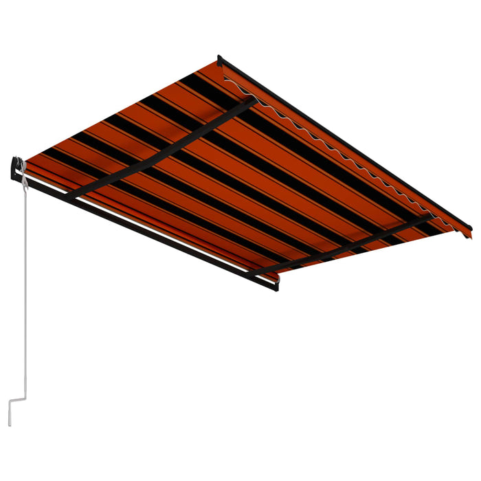 Automatisk uttrekkbar markise 450x300 cm oransje og brun