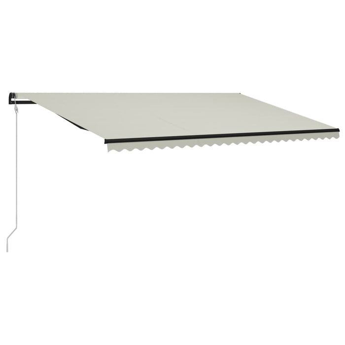 Uttrekkbar markise med vindsensor og LED 600x300 cm kremhvit