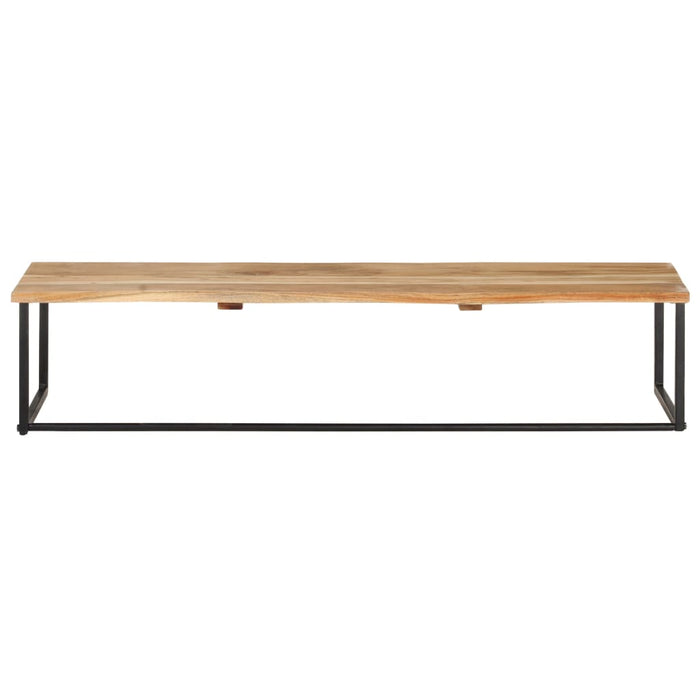 Hattehylle med knagger naturlig kant 100x35x22 cm heltre akasie