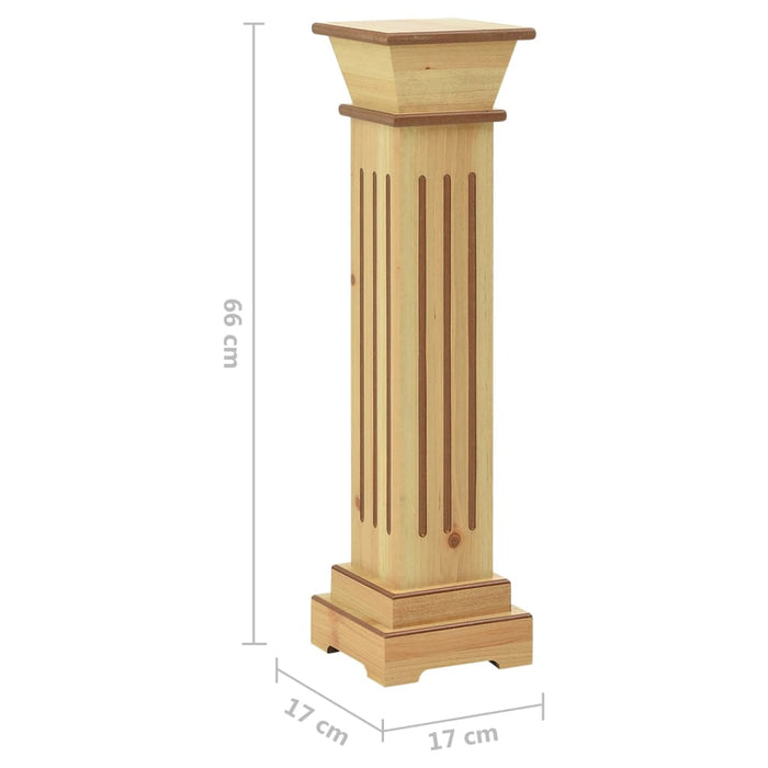 Klassisk søyleformet blomsterstativ lyst tre 17x17x66 cm MDF