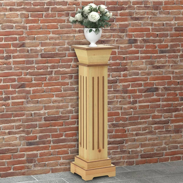 Klassisk søyleformet blomsterstativ lyst tre 17x17x66 cm MDF