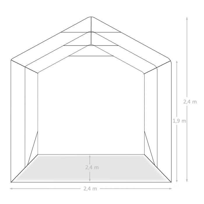 Garasjetelt PVC 2,4x2,4 m grønn