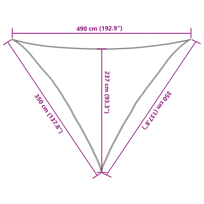 Solseil 160 g/m² beige 3,5x3,5x4,9 m HDPE