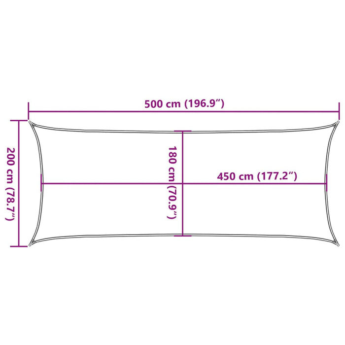 Solseil 160 g/m² hvit 2x5 m HDPE