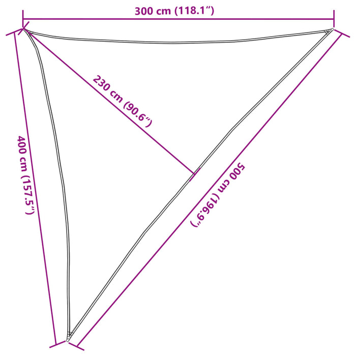 Solseil 160 g/m² hvit 3x4x5 m HDPE