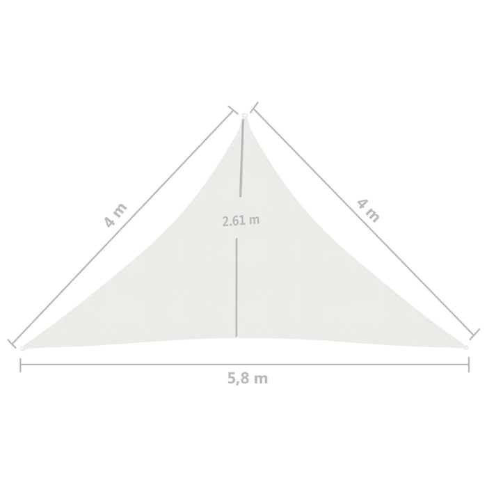 Solseil 160 g/m² hvit 4x4x5,8 m HDPE