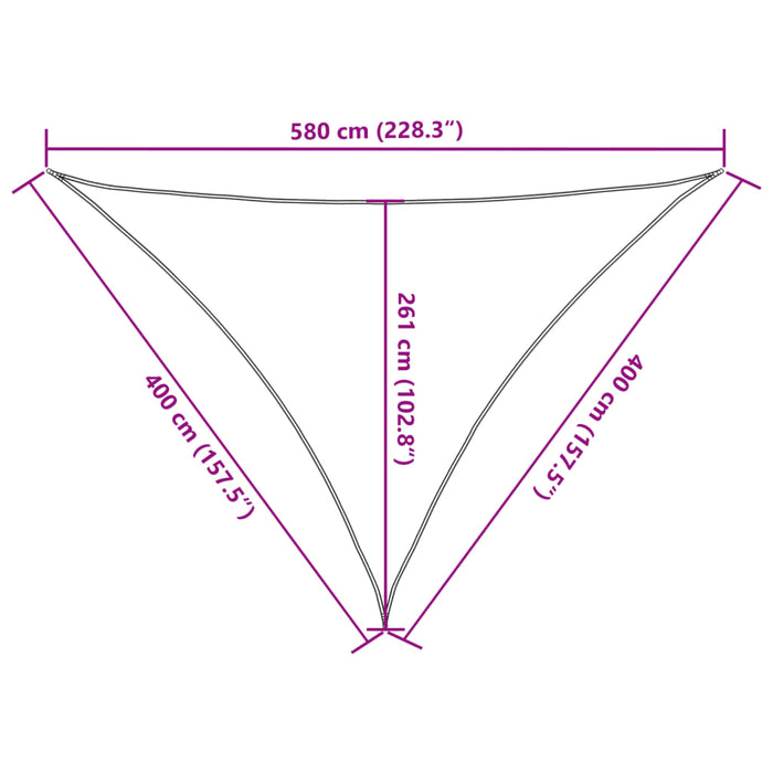 Solseil 160 g/m² hvit 4x4x5,8 m HDPE