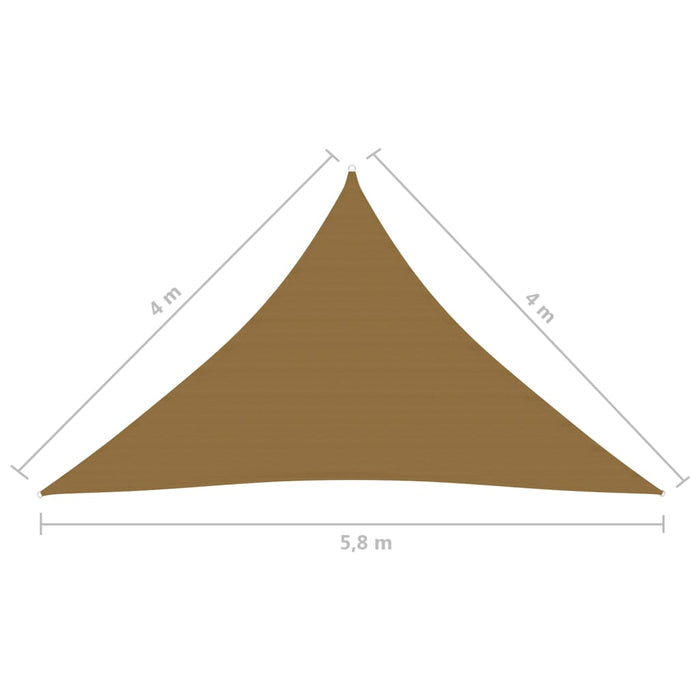 Solseil 160 g/m² gråbrun 4x4x5,8 m HDPE