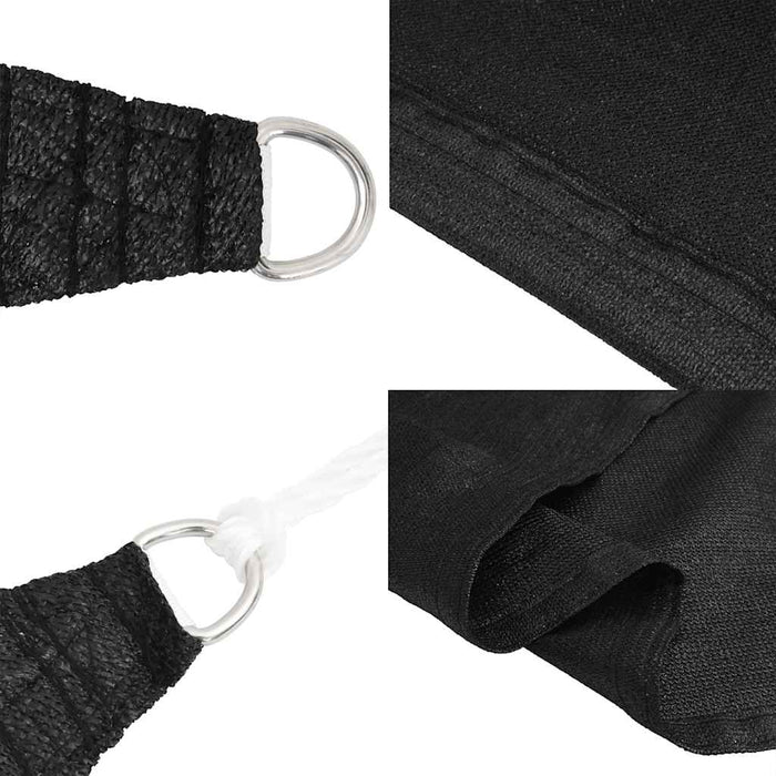 Solseil 160 g/m² trekantet svart 5x7x7 m HDPE