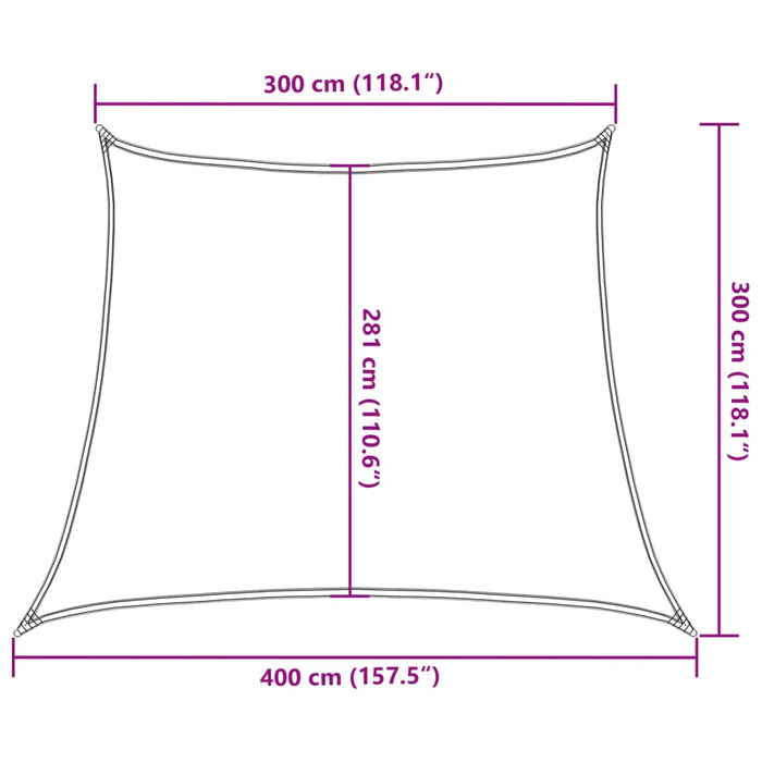 Solseil 160 g/m² svart 3/4x3 m HDPE