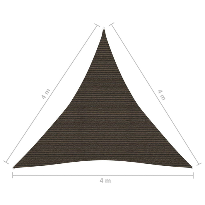 Solseil 160 g/m² brun 4x4x4 m HDPE