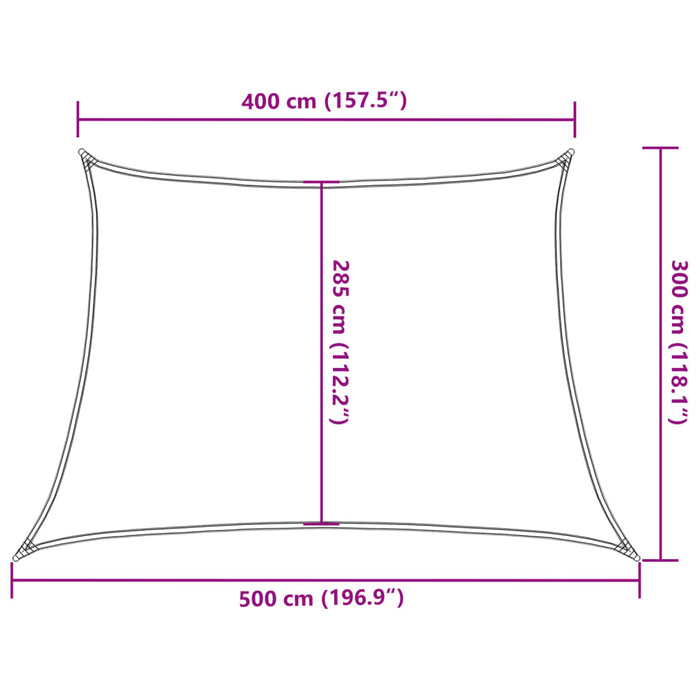 Solseil 160 g/m² brun 4/5x3 m HDPE