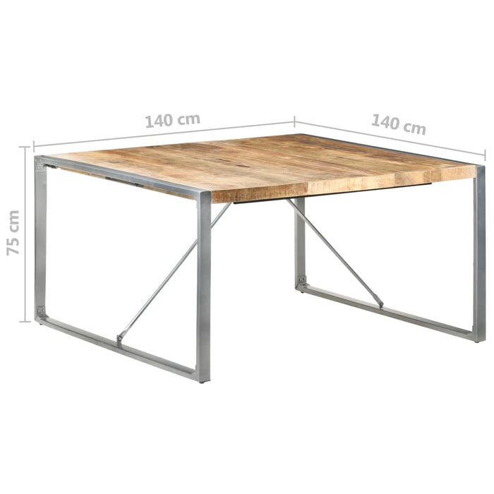 Spisebord 140x140x75 cm grovt mangotre