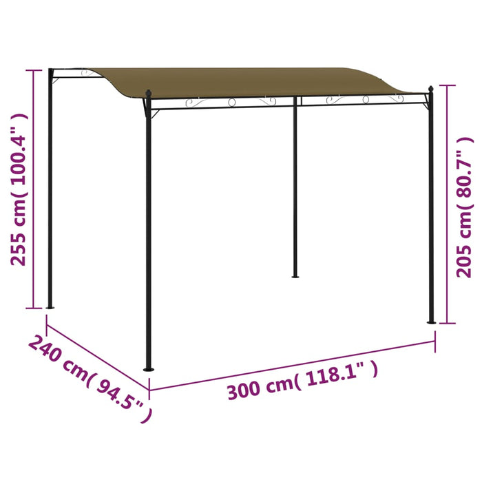 Hagemarkise 3x2,4 m gråbrun 180 g/m²