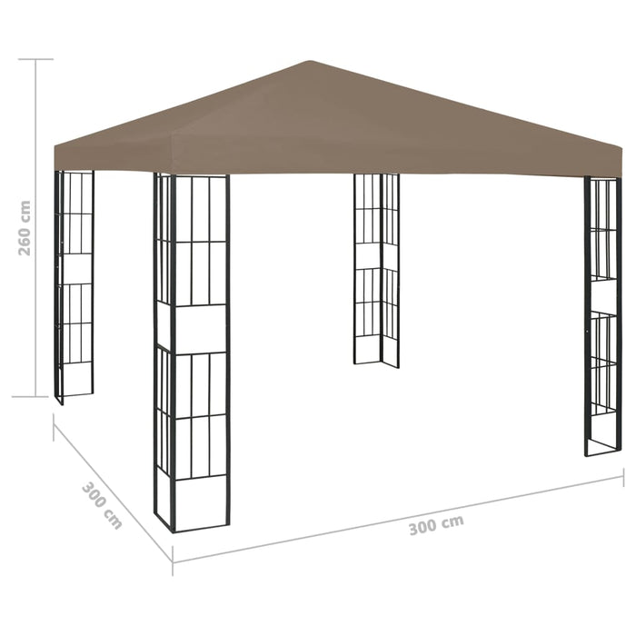 Paviljong 3x3 m gråbrun