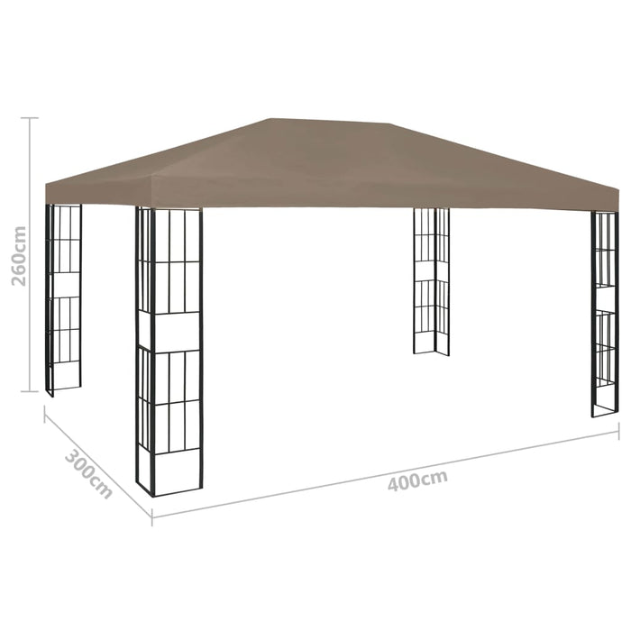 Paviljong 4x3 m gråbrun