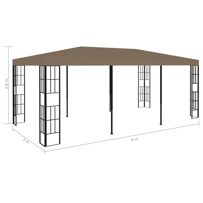 Paviljong 6x3 m gråbrun