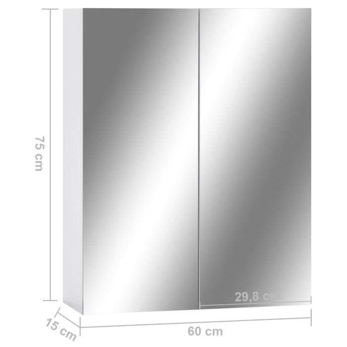 Speilskap til baderom hvit 60x15x75 cm MDF