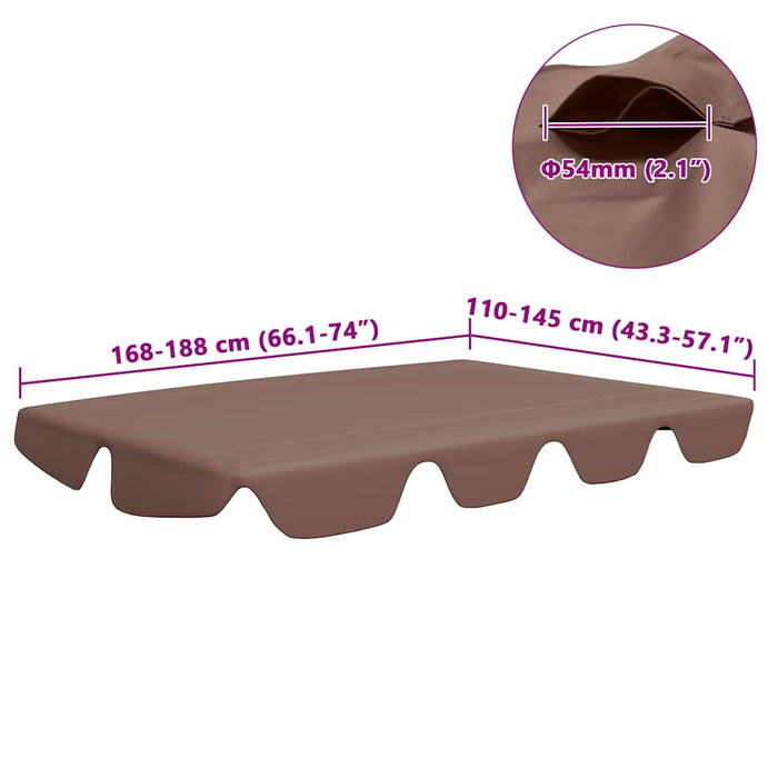 Erstatningsbaldakin hagehuske brun 188/168x145/110 cm