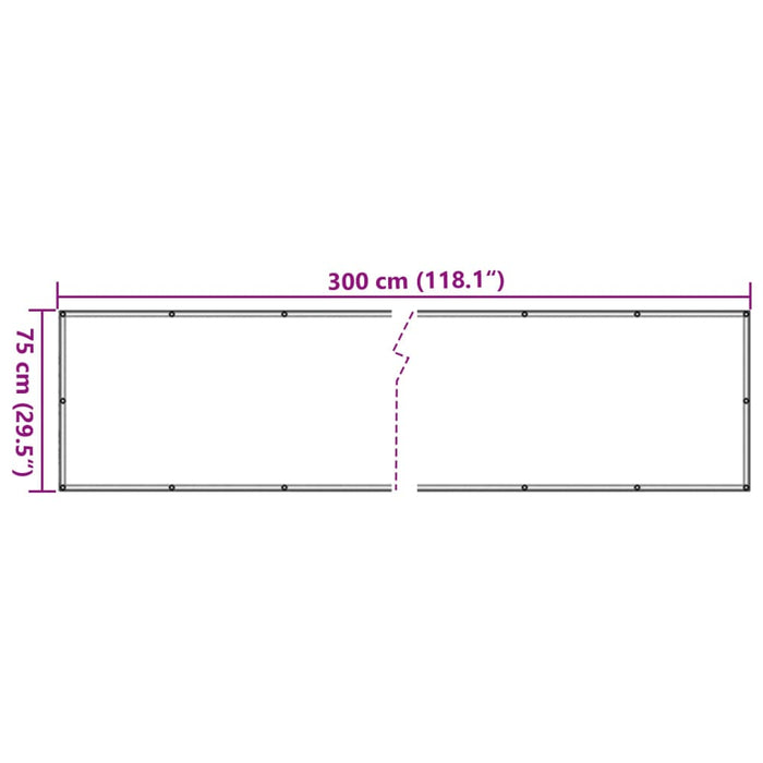 Balkongskjerm antrasitt 75x300 cm oxfordstoff