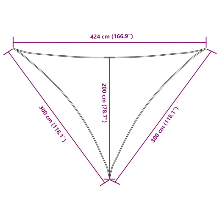 Solseil oxfordstoff trekantet 3x3x4,24 m antrasitt