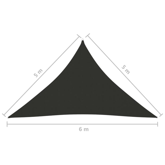 Solseil oxfordstoff trekantet 5x5x6 m antrasitt