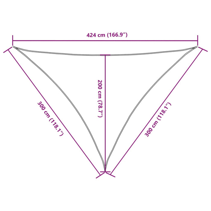 Solseil oxfordstoff trekantet 3x3x4,24 m hvit