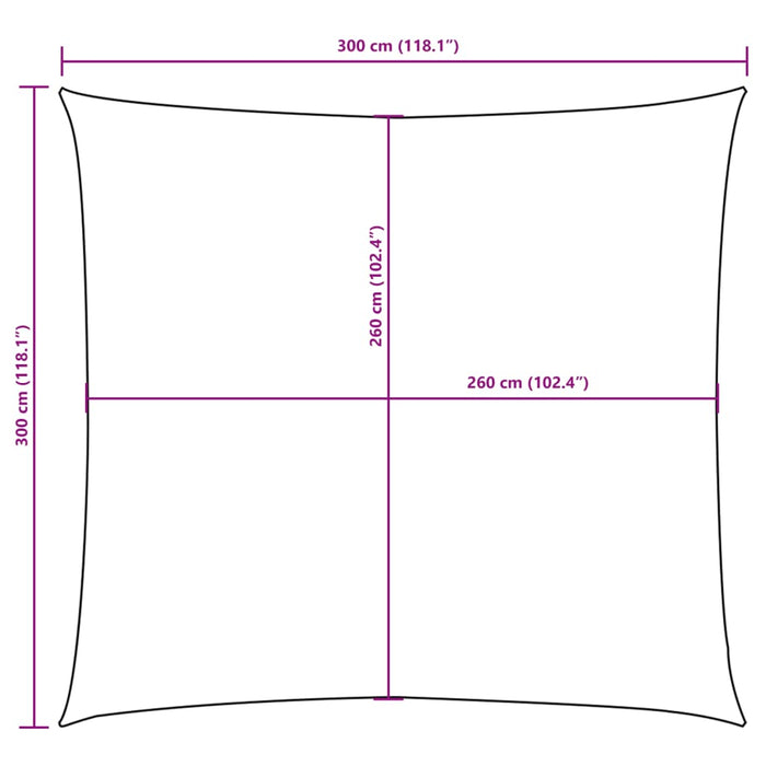 Solseil oxfordstoff firkantet 3x3 m terrakotta