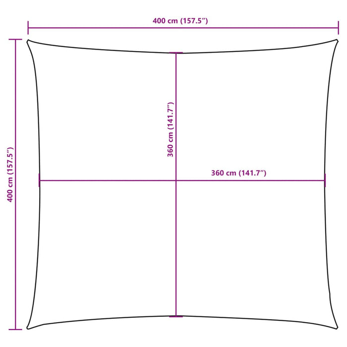 Solseil oxfordstoff firkantet 4x4 m terrakotta