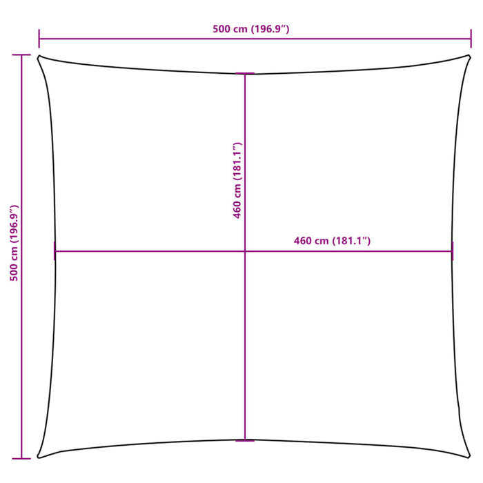 Solseil oxfordstoff firkantet 5x5 m terrakotta