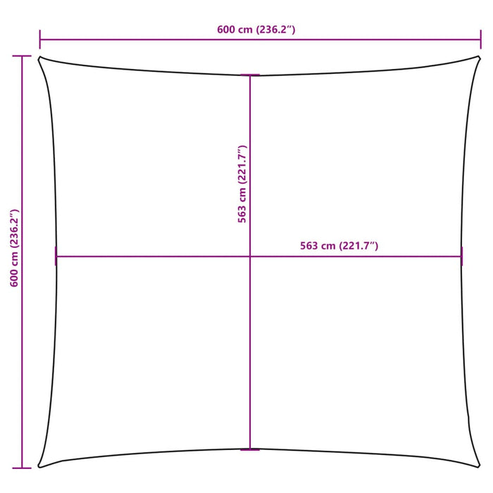 Solseil oxfordstoff firkantet 6x6 m terrakotta