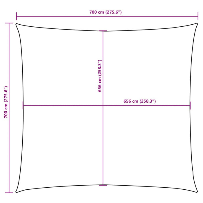 Solseil oxfordstoff firkantet 7x7 m terrakotta